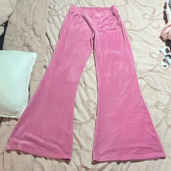 Pink, size small, hollister flare, velvet pants